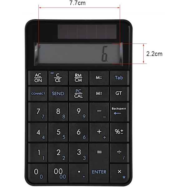 Mini 2.4G USB Trådløs 2 i 1 29 Tasters Numerisk Tastatur & Lommeregner med LCD-display