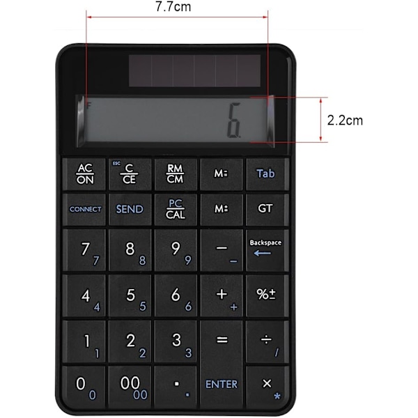 Mini 2.4G USB Trådlöst 2-i-1 29-tangenters Numeriskt tangentbord & Kalkylator med LCD-skärm