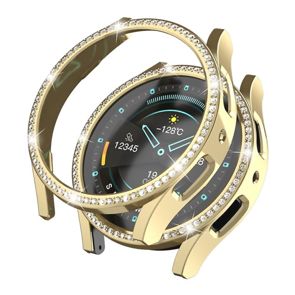 Hårt PC cover för Samsung Galaxy Watch6 40 mm , Rhinestone-dekorerat ihåligt watch Gold