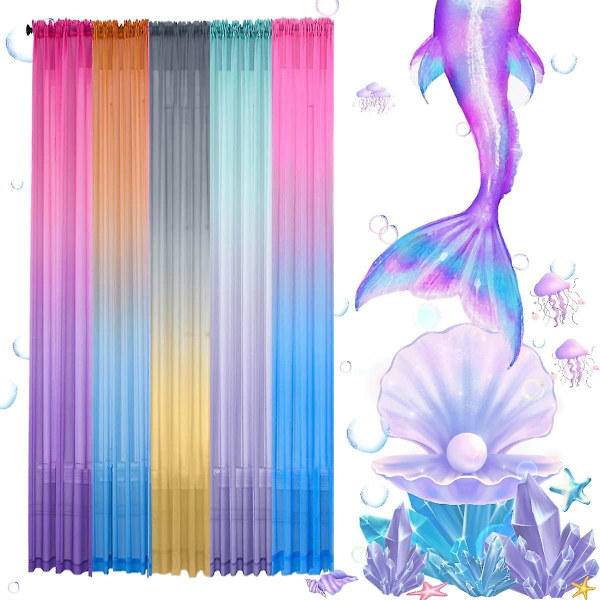 Rosa Lila Ombre Skir Gardiner (40x63) - Flickrumsinredning