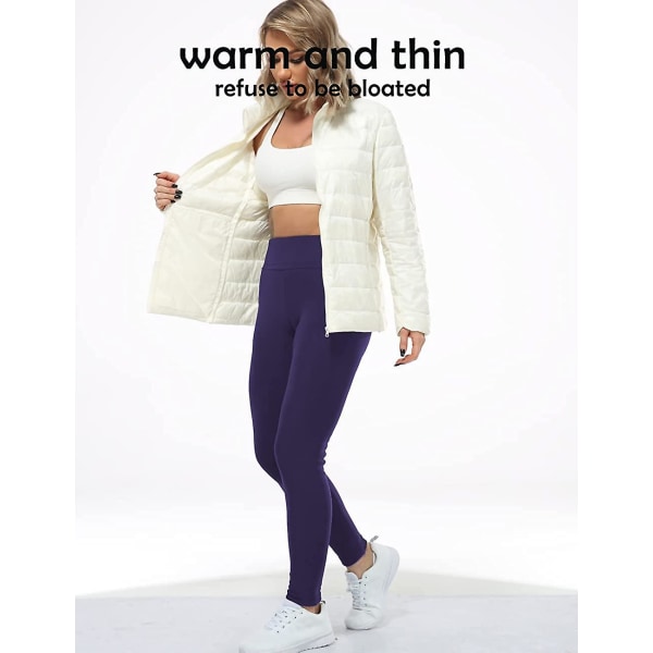 Dame Vinter Termo Sorte Tykke Fleeceforede Leggings UK