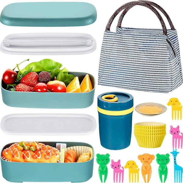 Lunchbox-set - Japansk stil läckagesäker Bentobox med tillbehör