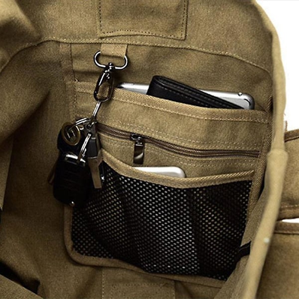 Utendørs Reise Camping Herre Ryggsekk Canvas Bagasjeveske, Størrelse S: 45x26x20cm Black