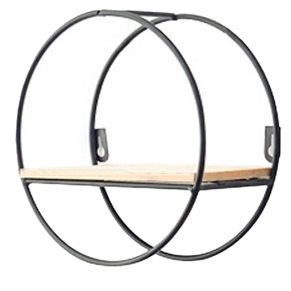 Väggmonterade flytande hyllor hängande hyllor för väggdekor, förvaring | Metallfäste och träväggshylla för vardagsrum, sovrum, badrum, kök Style 2