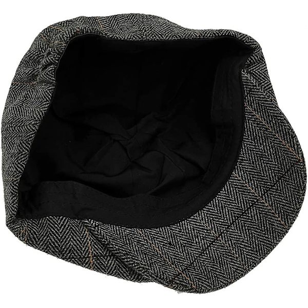 Newsboy Lakki Baker Boy Hattu Litteät Lakit Tweed Säädettävä Peaky Herringbone Kangaslakki Acsergery Lahja