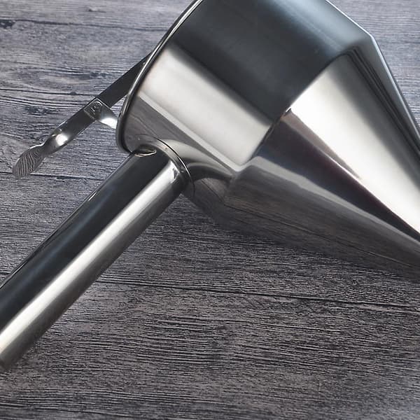 Røredispenser, Røredispenser i rustfritt stål for pannekakerøre, Stempeltrakt-dispenser med stativ for baking av kaker og desserter