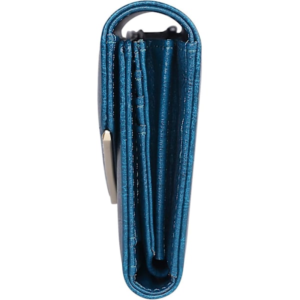Lång Läderdamplånbok Clutch RFID Antimagnetisk Funktion Kreditkortsfodral (Blå), (HC001)