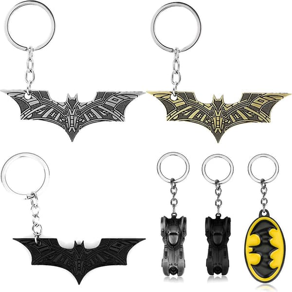Batman By Comics Gummi Nøglering, Sort og Gul Kombination