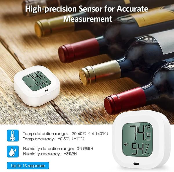 Bluetooth Termometer Hygrometer. Indendørs Termometer. Trådløs Nøjagtig Fugtighed
