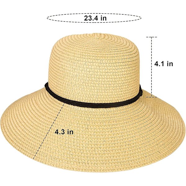 Dam solhatt bred brätte hopfällbar strandhattar för kvinnor UV-skydd sommarhalmhatt Style 2
