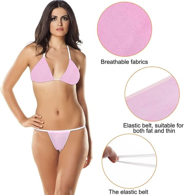 Althee 100-pack Engångsunderkläder för Kvinnor Engångs Bikini Engångs Kroppsomslag Underkläder T String S-2xl M
