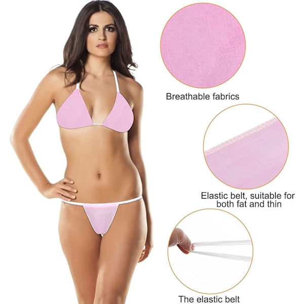 Althee 100-pack Engångsunderkläder för Kvinnor Engångs Bikini Engångs Kroppsomslag Underkläder T String S-2xl S