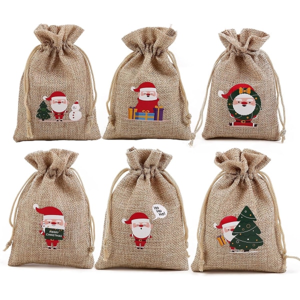 Naturposer, Gaveposer, Jutebag, Jutebag, Små poser med snøring, Bryllup Hjemmeforsyninger Håndverksgave (36 stk, 10 x 14 cm) A 12 pieces