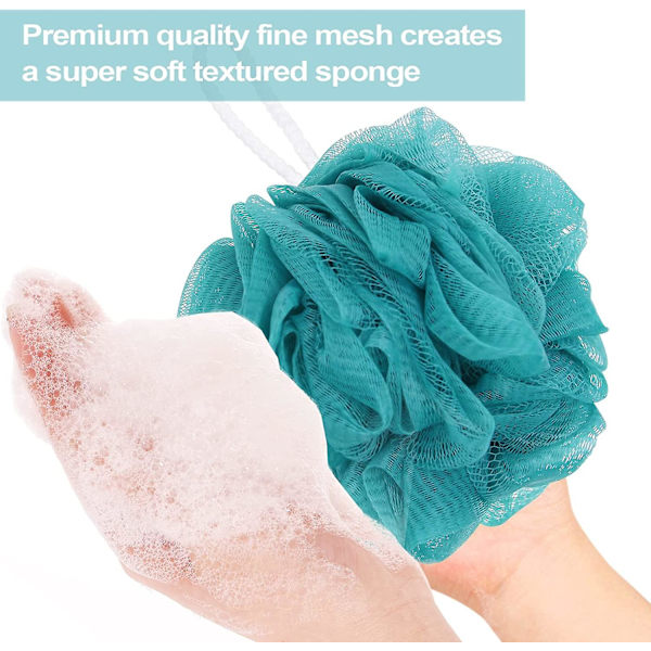 4 stk. Badesvamp Loofah 60g Nettingballer Svamp Skrubber For Kvinner Og Menn