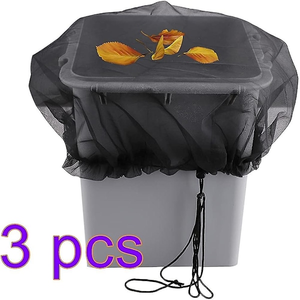 3 Pakk Mesh-deksler for Regntønner, Nett, Vannsamlingsbøtter, Regnvann