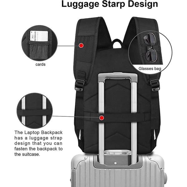 Stöldskyddad bärbar datorryggsäck Affärsreseryggsäcksväska med Acsergery USB laddningsportgåva