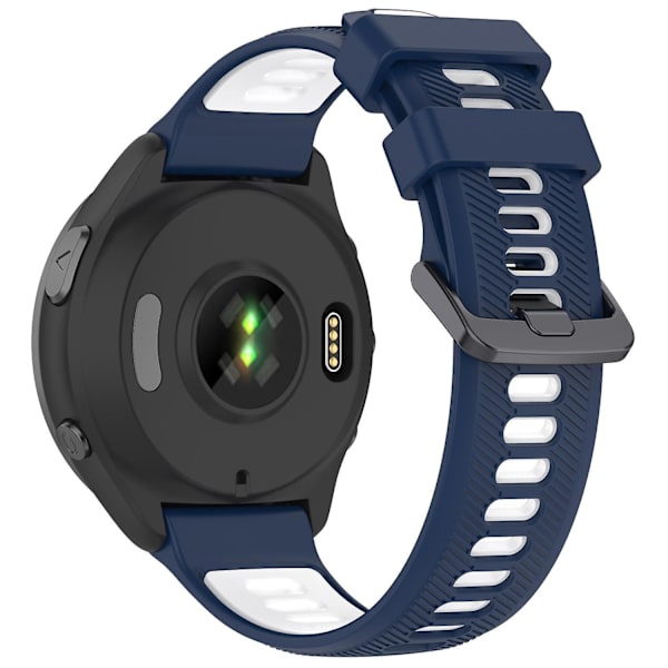 22 mm Tvåfärgat armband i twill-väv i silikon till Garmin Forerunner 965/955/945/935/745 Blue White