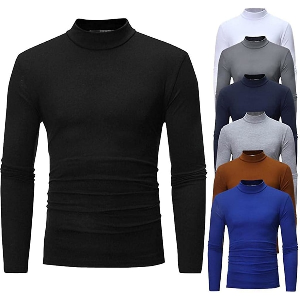 Rullekrave Herre Langærmet Termisk Undertrøje Sweater Slim Fit Base Layer Skjorte