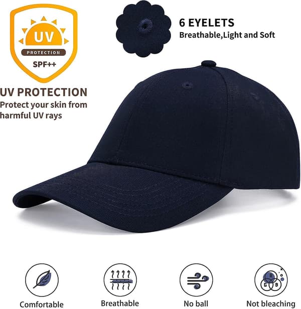 Baseballkeps Casual Unisex 6 Panel Justerbar Bomull Enfärgad Sport Solhatt Navy