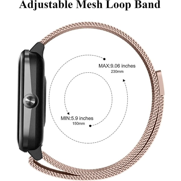 Kompatibel med smartklokke, uten spennedesign, justerbar Rose Gold
