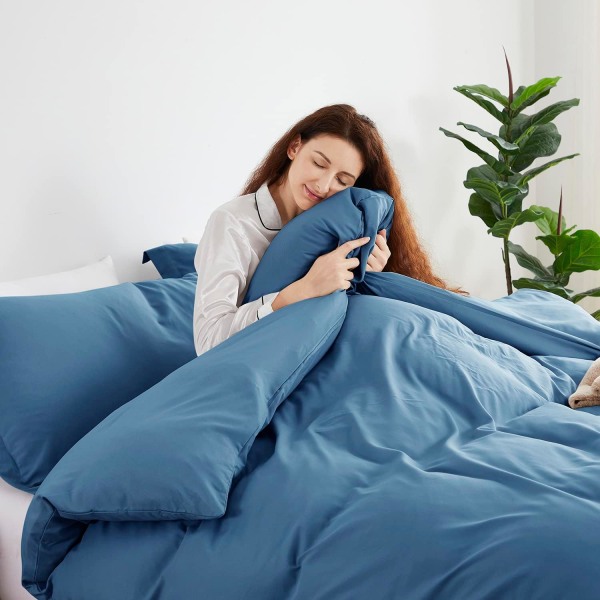 Täcke King Size - Mjukt King Size Täcke Set, 3 Delar Dubbelborstat Täcke med Knappstängning orange Queen
