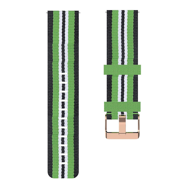 19mm urheilullinen kudottu nailoninen kangasranneke Xiaomi Haylou Solar LS01/ID205/Willful SW021 -kelloon Black  Lime