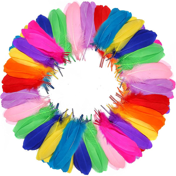 120 kpl Sekavärisiä Hanhen Sulkia Luonnollisia Irtotavarana 6-8 Tuumaa 15-20cm Askarteluun DIY Cosplay Häät Juhlat Halloween Koristelu Hanhen Nagoire Sulkia