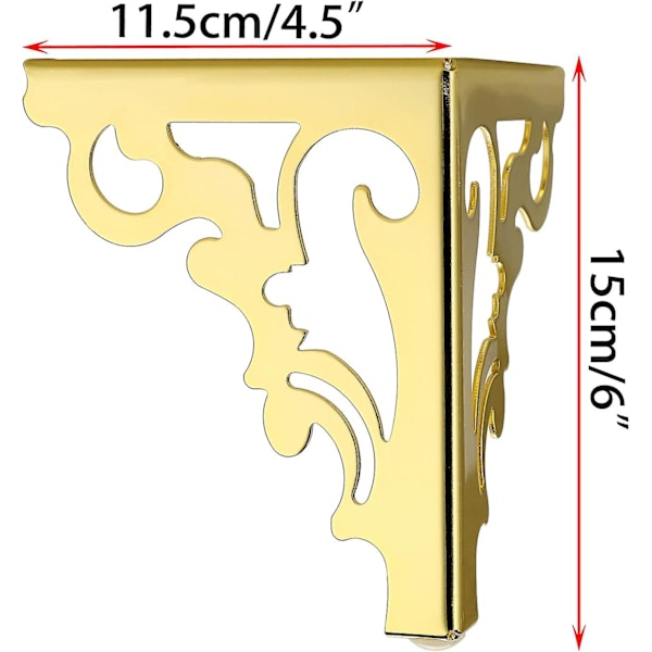 4 st möbelben i metall, moderna soffbordsskåpsben för reparation och restaurering av byrå, garderob, tebord, bänkskivor, säng, viktkapacitet Gold 15cm 6inch