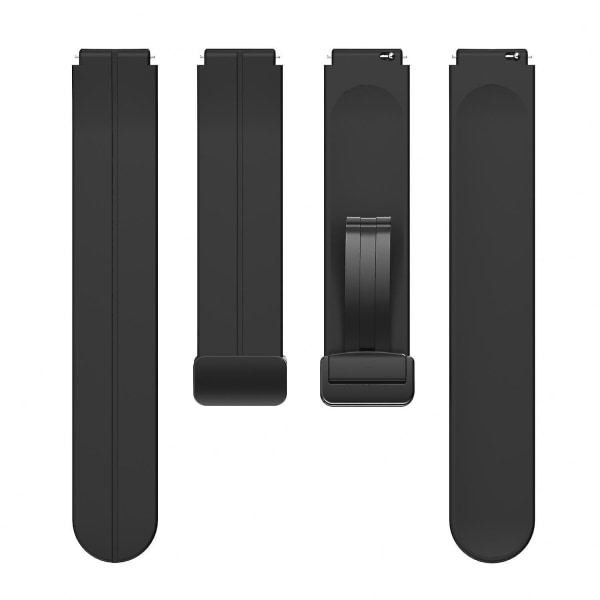 För Haylou Solar LS01/ID205/ID205U/ID205S/ID205L/ID216 19mm Silikon Armbandsur, Fällbart Spänne Black