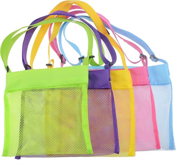 Mesh Strandtasker Muslingeskal Mesh Taskesæt Med 5