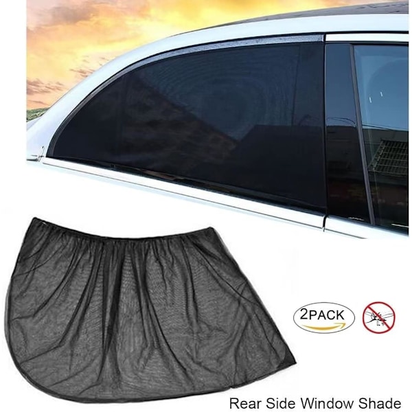 2-pack superelastiska solskydd för bilfönster, för stora SUV:ar, pickupbilar, lastbilar, minibussar, andningsbart nätfönsteröverdrag för bil, sidofönsterskärm