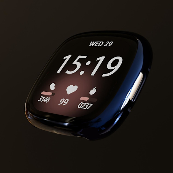 Fleksibelt TPU Anti-Ridse Urkasse til Fitbit Sense 2, Elektropletteret Ramme Samlet Beskyttelsescover Silver