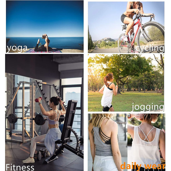 Sport-bh för kvinnor med korsad rygg för träning Sexiga toppar med remmar för yoga löpning Fitness 1-5-pack