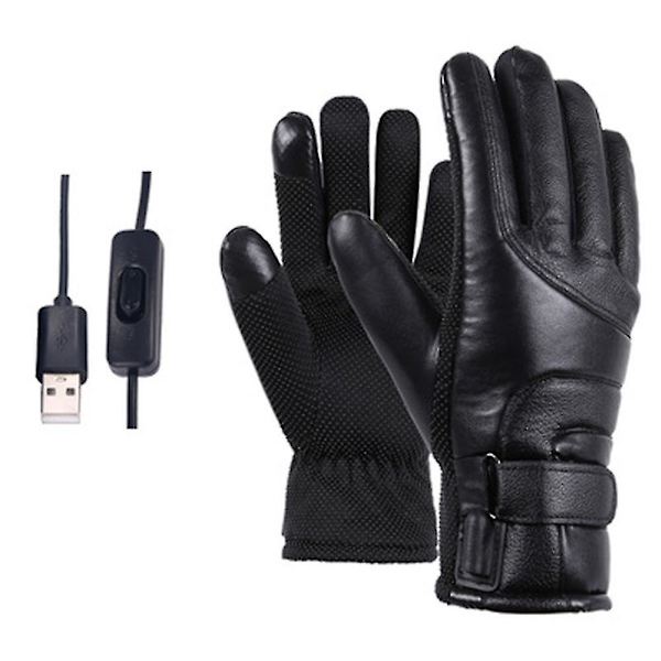 Moottoripyörän sähkölämmitteiset kosketusnäyttökäsineet talvikäyttöön, lämpimät, vedenpitävät ja tuulenpitävät A-USB Constant temperature