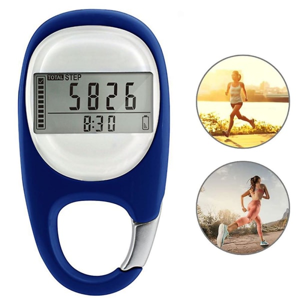 3D Digitaalinen Yksinkertainen Kävelymatkan Klipsikiinnitteinen Askelmittari Askeltenlaskija Klipsillä, Muisti Kävelymatka Mailia/km Liikunta Fitness Aktiivisuus Kalori Miehille Blue
