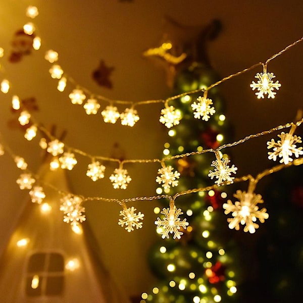Snefnug Julemand Lyskæde 3m 20 stk. LED String Light Gardin Romantisk Dekoration