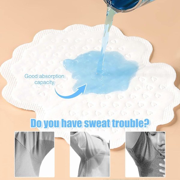 50 stk. Underarms svedpuder Store selvklæbende armhule svedpuder Skjoldpuder Engangs svedabsorberende puder Svedpuder Svedplastre Sved Bl