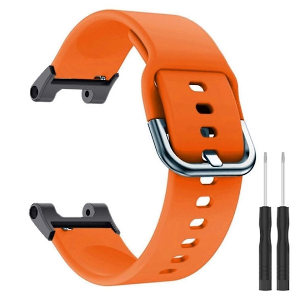 Universell 22mm silikonklockarmband för Huami Amazfit T-Rex/T-Rex Pro/Ares, med fyrkantigt spänne Orange