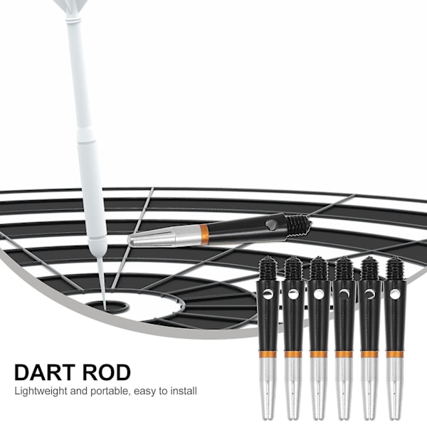 6 st Dartpilar Rotationsbara Dartstammar Darttillbehör Dartleksak (Svart)