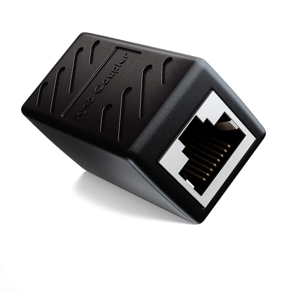 Koblingskabel Konnektor Patchkabel Ethernet Skærmet Modulær Adapter 2x Rj45 Hun Socket Dsl Lan Sort
