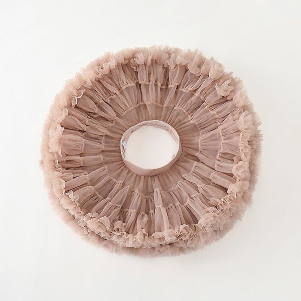 Tyttövauvan tyllihame tutu balleriina alushame pörröinen lasten balettihame juhliin tanssi prinsessa tyttö tyllivaatteet 1-10v Milk tea color M size height 105-120cm