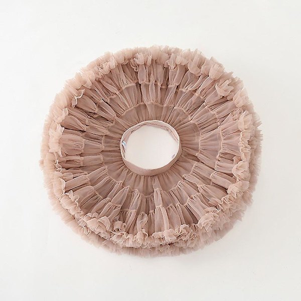Tyttövauvan tyllihame tutu balleriina alushame pörröinen lasten balettihame juhliin tanssi prinsessa tyttö tyllivaatteet 1-10v Milk tea color S size height 95-105cm