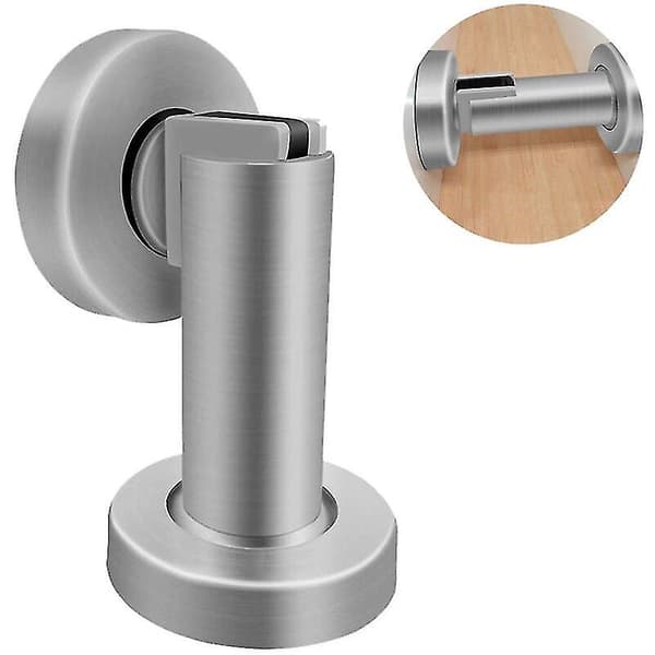 Magnetisk dørstopper, børstet rustfrit stål dørlås moderne solid stiv dørstopper