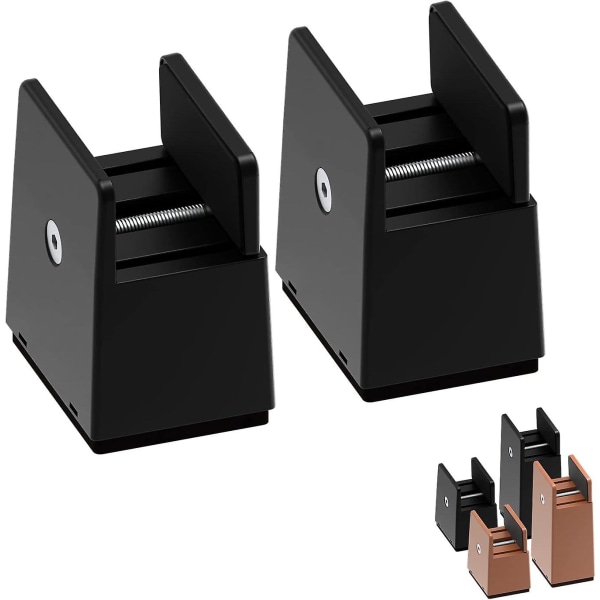 Senge Møbel Forhøjere Med Justerbar Skrueklemme, 10 cm Højde Kraftige Sofa Borde Skrivebordsløftere, Passer Til Tykkelse Af Møbelramme Fra 0 Til 3,8 cm Black 2 Inch