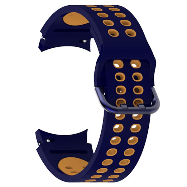 20mm Silikonarmband för Samsung Galaxy Watch 5 40mm/44mm / 5 Pro 45mm, med dubbla hålspänne Blue   Brown
