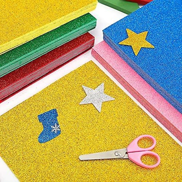 Glitterkartongpapper - 250 g/m2 45 ark A4-färgat hantverkskort för hantverksprojekt, gör-det-själv, presentinslagning, födelsedagsfest Bröllopsdekorationer, Scra