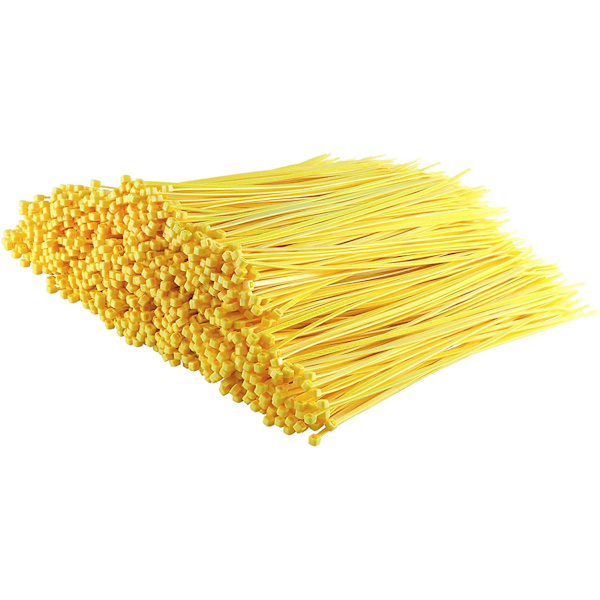 Små lilla kabelbinder, 100 mm x 2,5 mm, bulkpakke med 1000, 4\" Premium nylon Yellow 200mmx4.8mm
