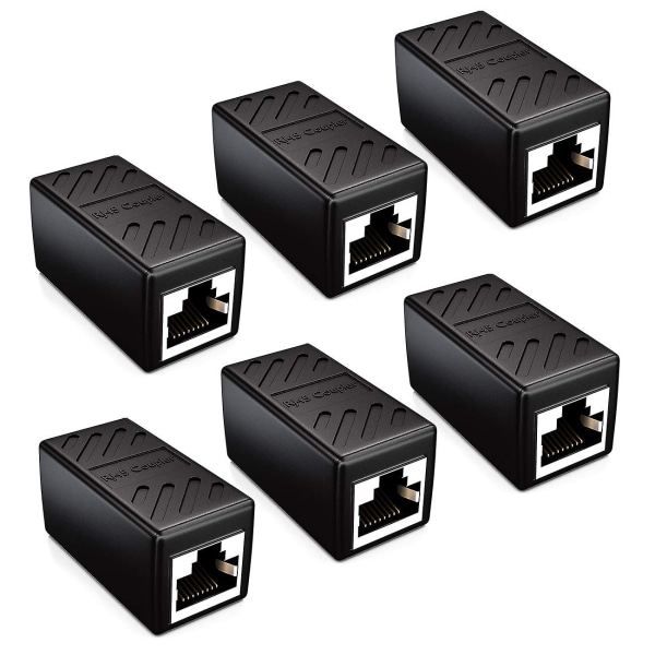 Liitinkaapeli Ethernet Suojattu Modulaarinen Adapteri 2x Rj45 Naarasliitin Dsl Lan Musta
