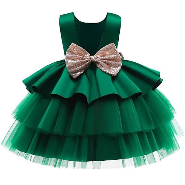 Små pige-babyer blondekjole børn blomst elegant bryllup prinsesse fest tutu kjole børn fødselsdag dåb formel tøj Lv-2 12m