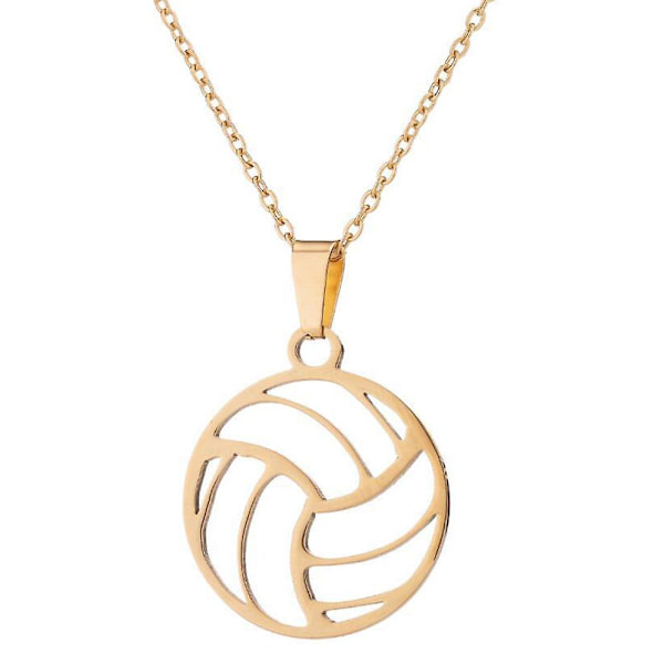 Sports Tilbehør, Volleyball Vedhæng Halskæde i Rustfrit Stål til Mænd og Kvinder golden